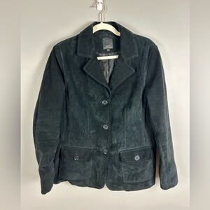 VINTAGE‎ Y2K Genuine Suede Jacket Black Size Medium Fall Western Chic Trendy